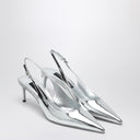 Dolce&Gabbana Metallic Silver Leather Slingback With Décolleté