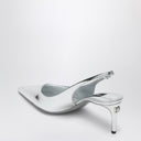 Dolce&Gabbana Metallic Silver Leather Slingback With Décolleté