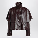 Chloé Jacket With Cape In Mahogany Leather