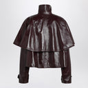 Chloé Jacket With Cape In Mahogany Leather