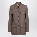 Chloé Brown Herringbone Wool Jacket
