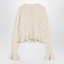 Chloé Latte Colored Crochet Cardigan In Cotton Blend