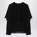 Blusa Chloé con mantello di seta nera