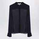 Camicetta di seta blu trasparente Chloé