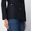 Blazé Milano Charmer Wool And Cashmere Double Breasted Pinstripe Blazer