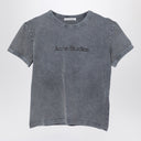Acne Studios Washed Grey Cotton T Shirt With Logo