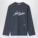 Acne Studios Grey Washed Out T Shirt With Logo Embroidery