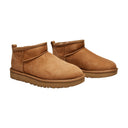 Classic Ultra Mini Ankle Boots In Brown Leather