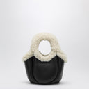 Coperni Mini Black Swipe Bag With Shearling Trim