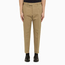 Pt Torino Rope Coloured Slim Trousers In Cotton And Linen