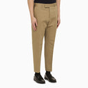 Pt Torino Rope Coloured Slim Trousers In Cotton And Linen