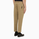 Pt Torino Rope Coloured Slim Trousers In Cotton And Linen