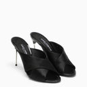 Dolce & Gabbana Black Satin Mule con logotipo