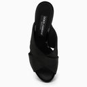 Dolce & Gabbana Black Satin Mule con logotipo