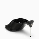 Dolce & Gabbana Black Satin Mule con logotipo