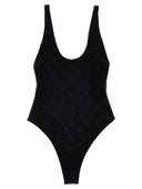 Elisabetta Franchi Rhinestone Logo One Piece Swimsuit