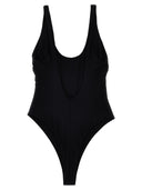 Elisabetta Franchi Rhinestone Logo One Piece Swimsuit