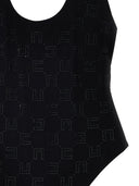 Elisabetta Franchi Rhinestone Logo One Piece Swimsuit