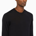 Suéter de cuello de la tripulación de lana azul drumohr