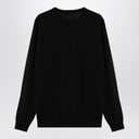 Suéter de cuello de la tripulación de lana negra de Drumhr