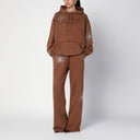 Des Phemmes Brown Cotton Trousers With Crystals