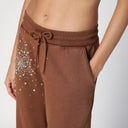 Des Phemmes Brown Cotton Trousers With Crystals