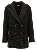 P.A.R.O.S.H. Animal Print Double Breasted Blazer
