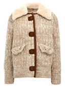 Ermanno Scervino Suede Insert Knit Jacket