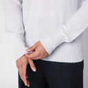 Jumper de polo de lana de color platino de platino