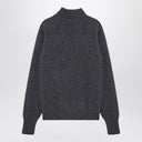 Suéter de cuello de cuello de lana antracita gris gris