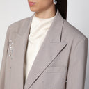 Des Phemmes Beige Single Breasted Jacket With Crystals