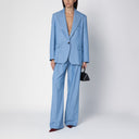 Des Phemmes Giacca a petto singolo azzurro in miscela di lana