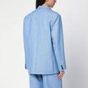 Des Phemmes Giacca a petto singolo azzurro in miscela di lana