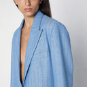 Des Phemmes Giacca a petto singolo azzurro in miscela di lana