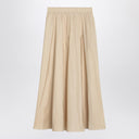 P.A.R.O.S.H. Beige Flounced Midi Skirt