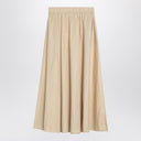 P.A.R.O.S.H. Beige Flounced Midi Skirt