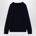 Suéter de cuello de la tripulación de cachemira azul de ritmohr