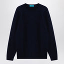 Suéter de lana de vírgenes azul de Drumhr