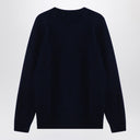 Suéter de lana de vírgenes azul de Drumhr