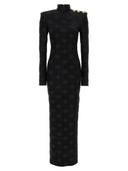 Balmain Vichy Bouclette Long Dress