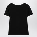 Balmain Black/White Botton Blend T Shirt z guzikami