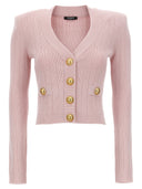 Balmain Logo Button Cropped Cardigan