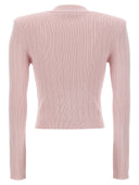 Balmain Logo Button Cropped Cardigan