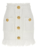 Balmain Button Tweed Skirt