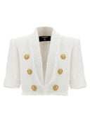 Chaqueta de cultivo de tweed de Balmain