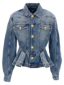 Giacca di denim peplo Balmain
