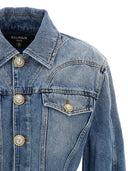 Giacca di denim peplo Balmain