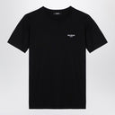 Balmain Black Cotton Crew Neck T Shirt With Logo