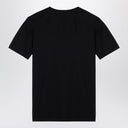 Balmain Black Cotton Crew Neck T Shirt With Logo