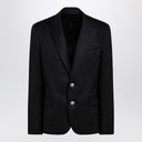Balmain Black Single Breasted Jacket In Wool
